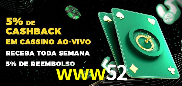 Promoções do cassino ao Vivo www52